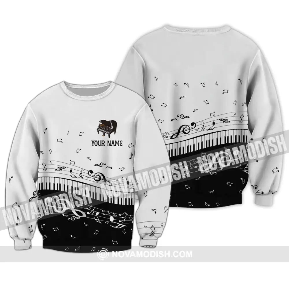 Unisex Shirt - Custom Name T-Shirt - Personalized Piano Shirt - Gift for Music Lovers Long Sleeve / S T-shirt