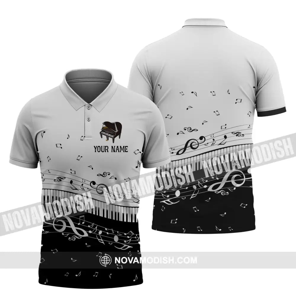 Unisex Shirt - Custom Name T-Shirt - Personalized Piano Shirt - Gift for Music Lovers Polo Shirt / S T-shirt