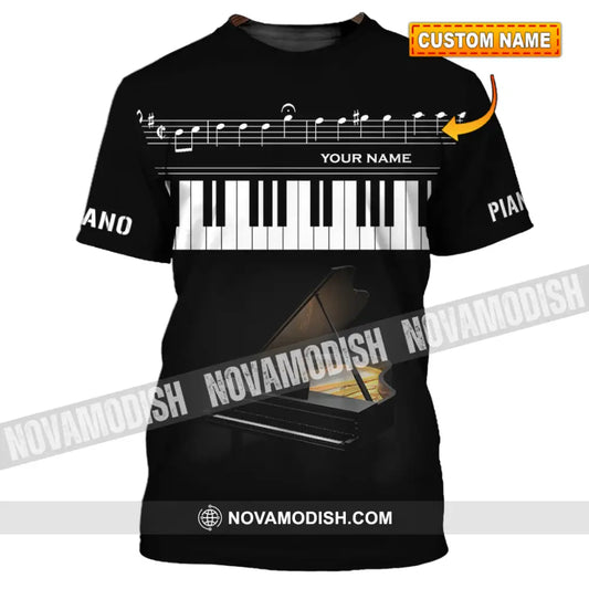 Unisex Shirt - Custom Name T-Shirt - Piano Keys Shirt T-shirt