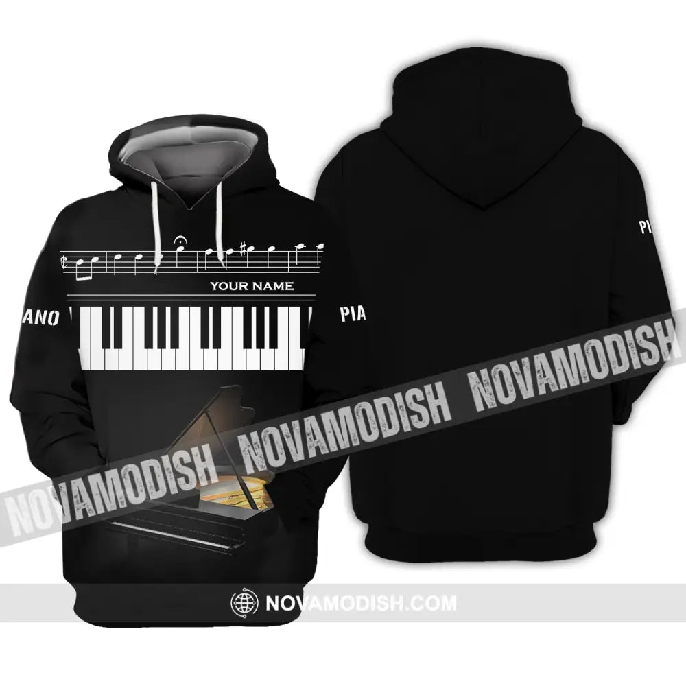 Unisex Shirt - Custom Name T-Shirt - Piano Keys Shirt Hoodie / S T-shirt