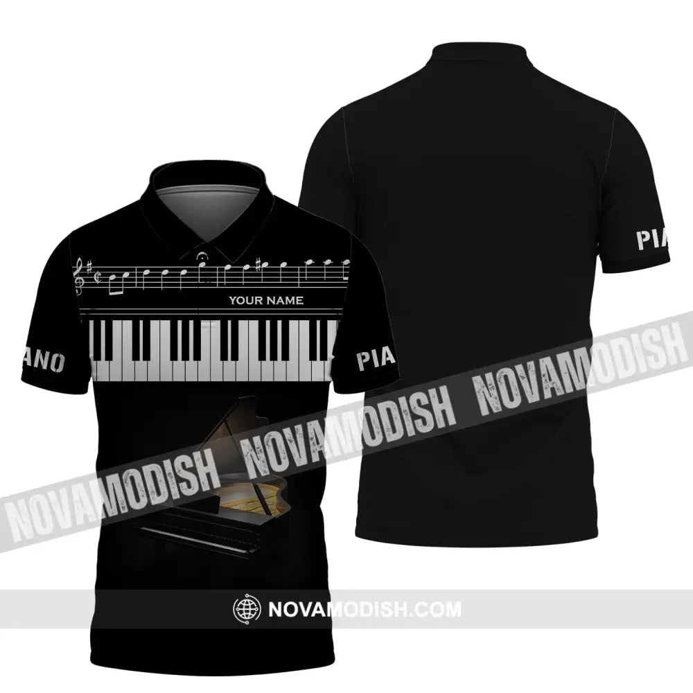 Unisex Shirt - Custom Name T-Shirt - Piano Keys Shirt Polo Shirt / S T-shirt