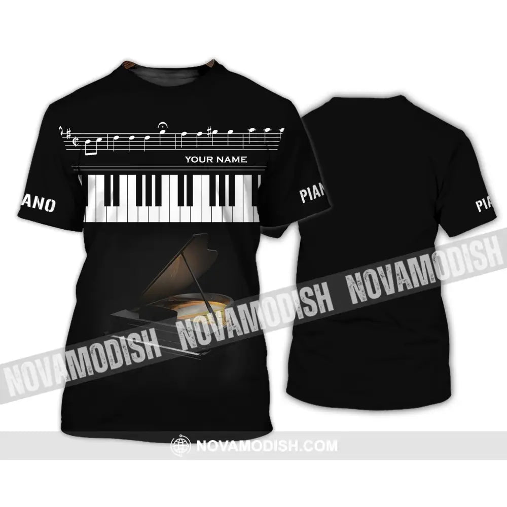 Unisex Shirt - Custom Name T-Shirt - Piano Keys Shirt T-Shirt / S T-shirt
