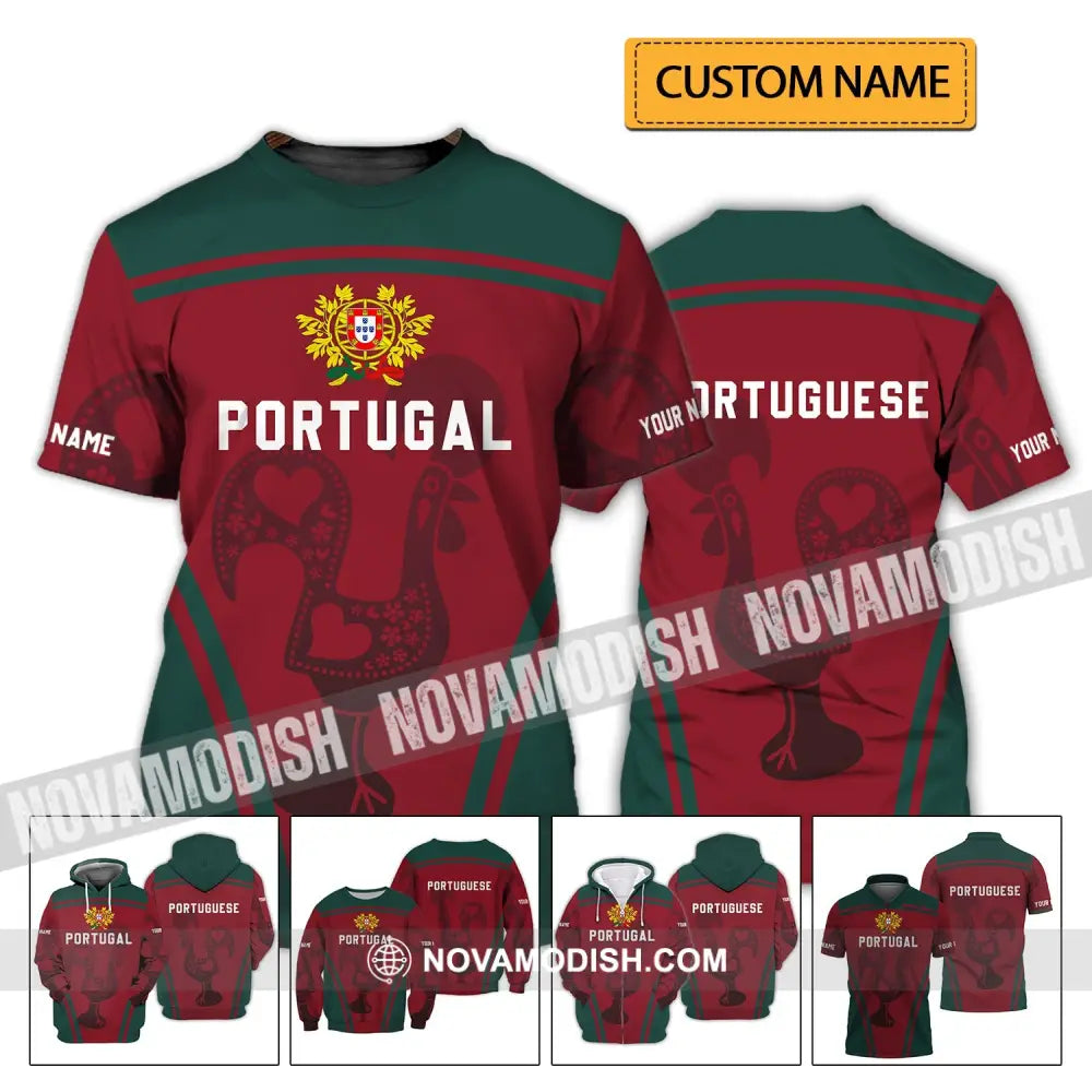 Unisex Shirt - Custom Name T-Shirt Portugal Shirt Portugal Clothing T-shirt