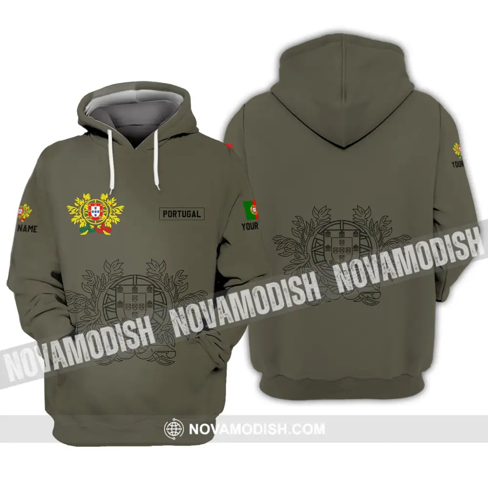 Unisex Shirt - Custom Name T-Shirt - Portugal Name Clothing Portugal Coat Of Arms Hoodie / S T-shirt