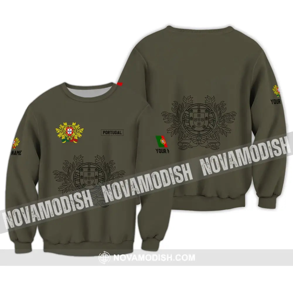 Unisex Shirt - Custom Name T-Shirt - Portugal Name Clothing Portugal Coat Of Arms Long Sleeve / S T-shirt