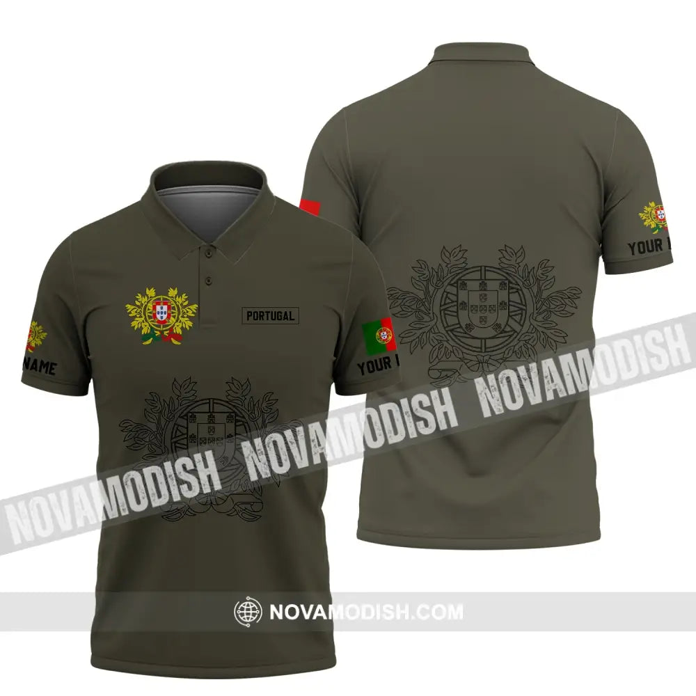Unisex Shirt - Custom Name T-Shirt - Portugal Name Clothing Portugal Coat Of Arms Polo Shirt / S T-shirt