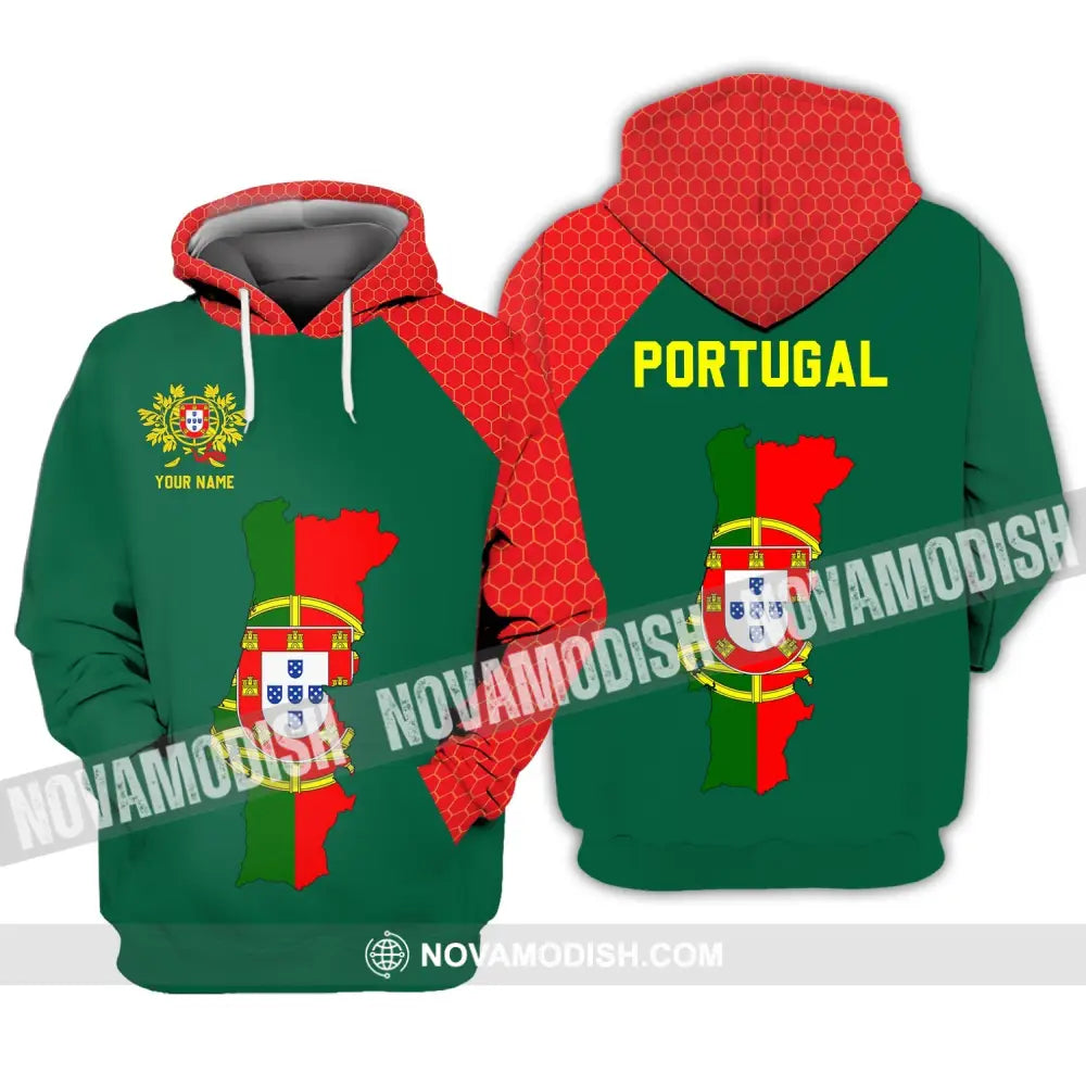Unisex Shirt - Custom Name T-Shirt - Portugal Name Clothing Portugal Map Hoodie / S T-shirt