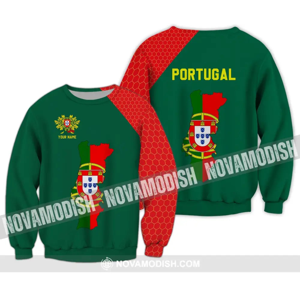 Unisex Shirt - Custom Name T-Shirt - Portugal Name Clothing Portugal Map Long Sleeve / S T-shirt