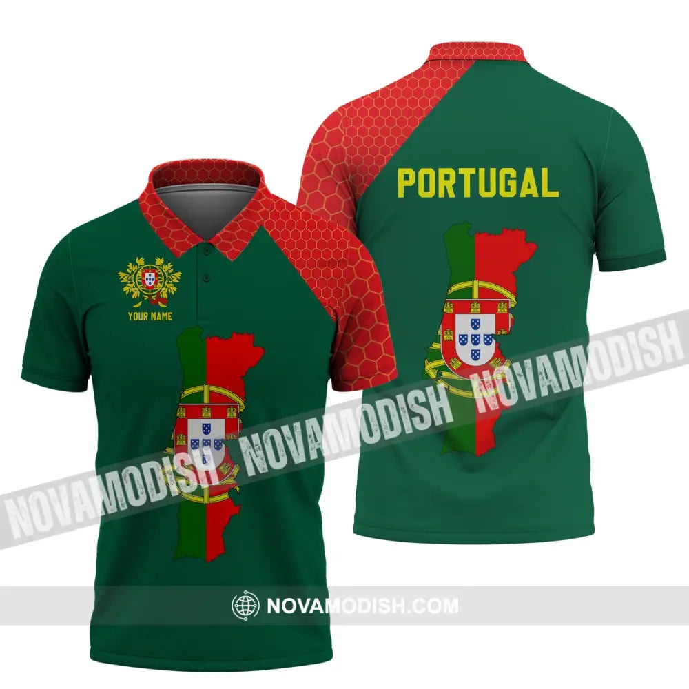 Unisex Shirt - Custom Name T-Shirt - Portugal Name Clothing Portugal Map Polo Shirt / S T-shirt