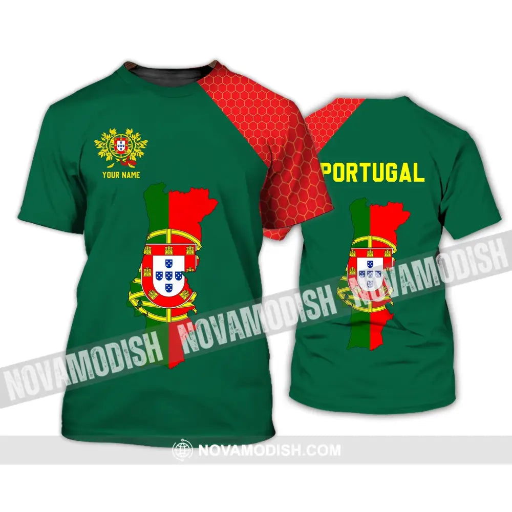 Unisex Shirt - Custom Name T-Shirt - Portugal Name Clothing Portugal Map T-Shirt / S T-shirt