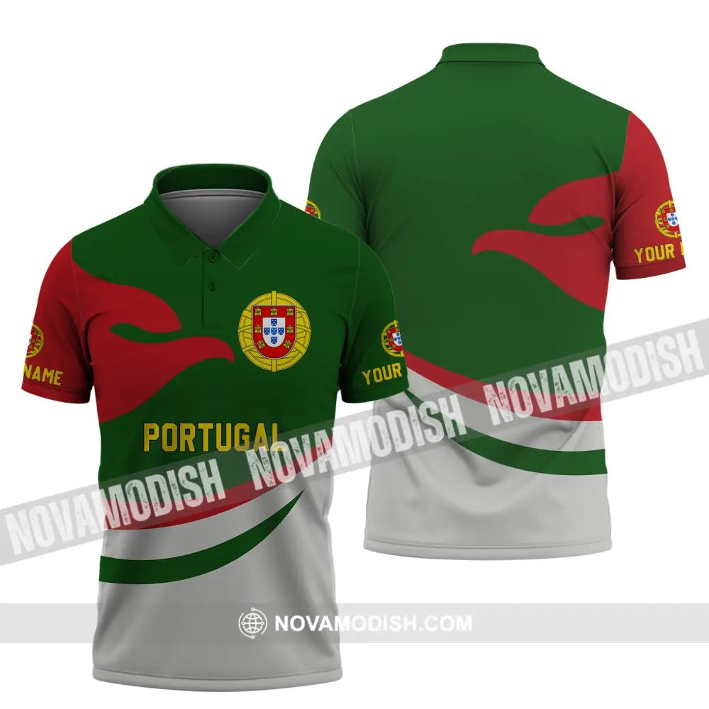 Unisex Shirt - Custom Name T-Shirt - Portugal Name Clothing Portugal Proud Version Polo Shirt / S T-shirt