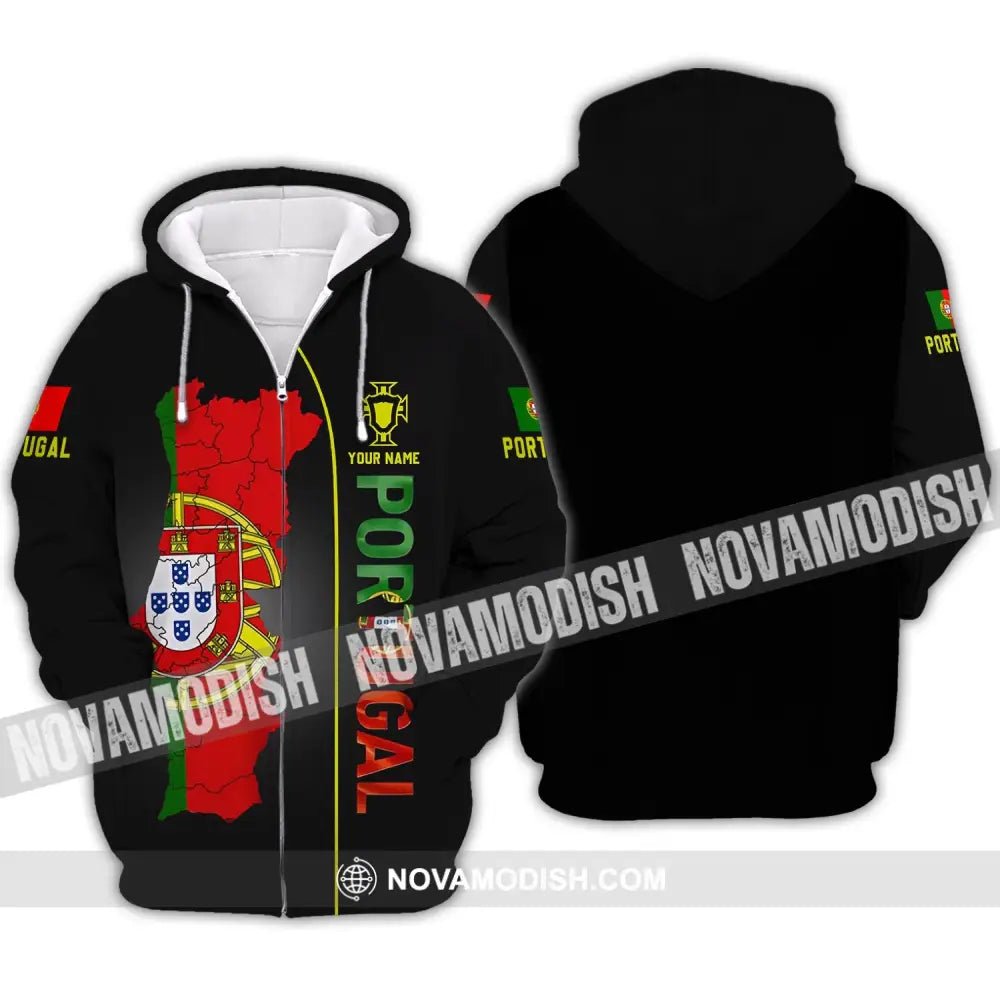 Unisex Shirt - Custom Name T-Shirt Portugal Name Clothing Zipper Hoodie / S T-shirt