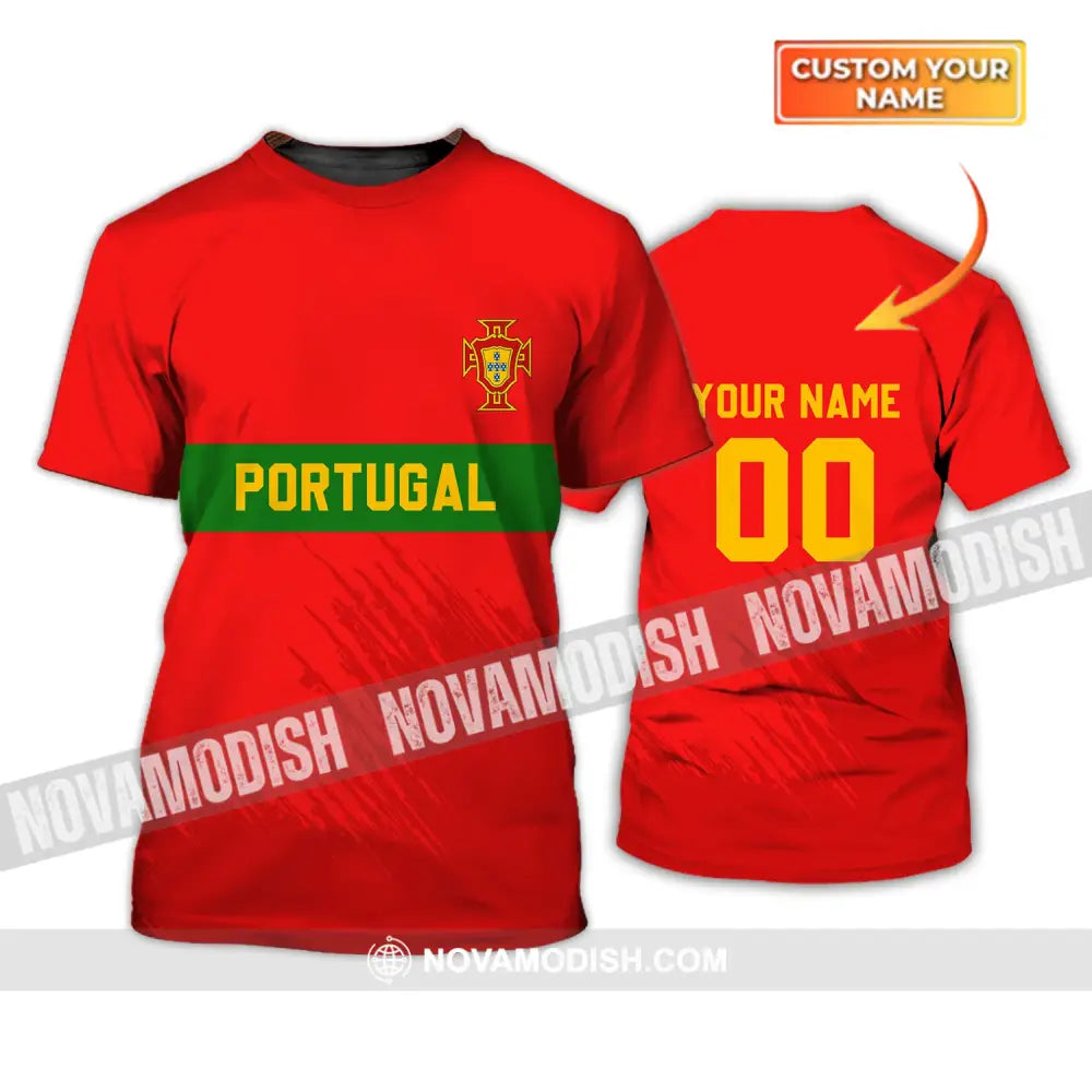 Unisex Shirt - Custom Name T-Shirt Portugal Football Clothing T-shirt