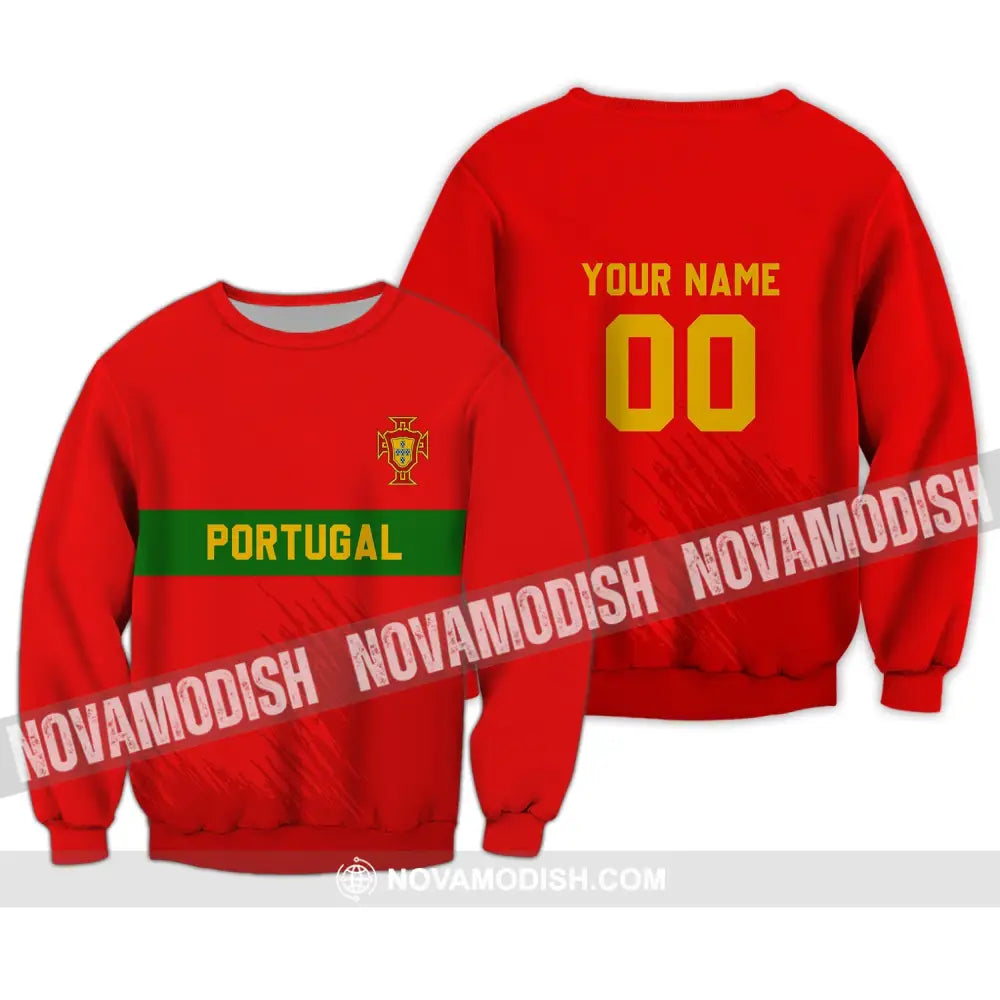 Unisex Shirt - Custom Name T-Shirt Portugal Football Clothing Long Sleeve / S T-shirt