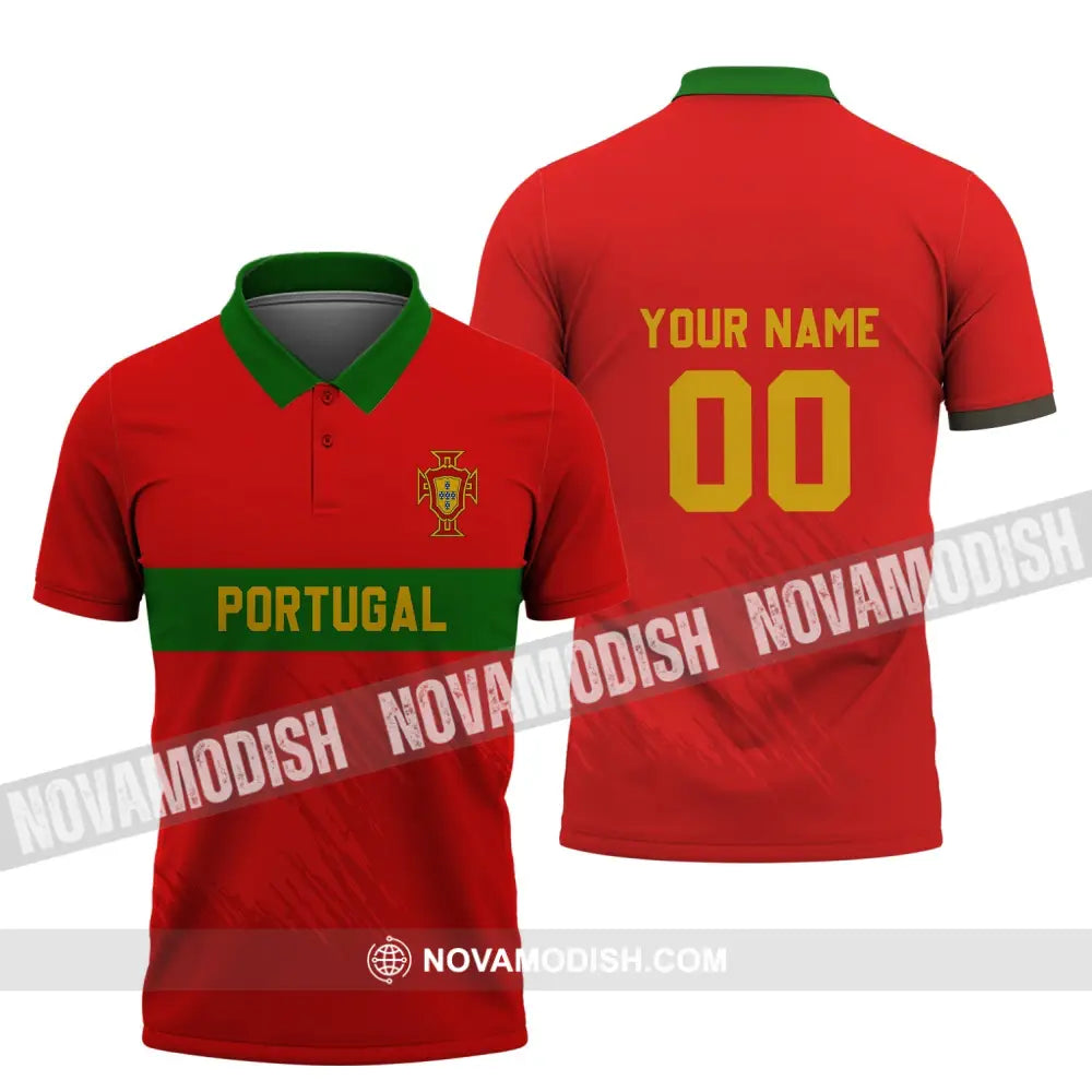 Unisex Shirt - Custom Name T-Shirt Portugal Football Clothing Polo Shirt / S T-shirt