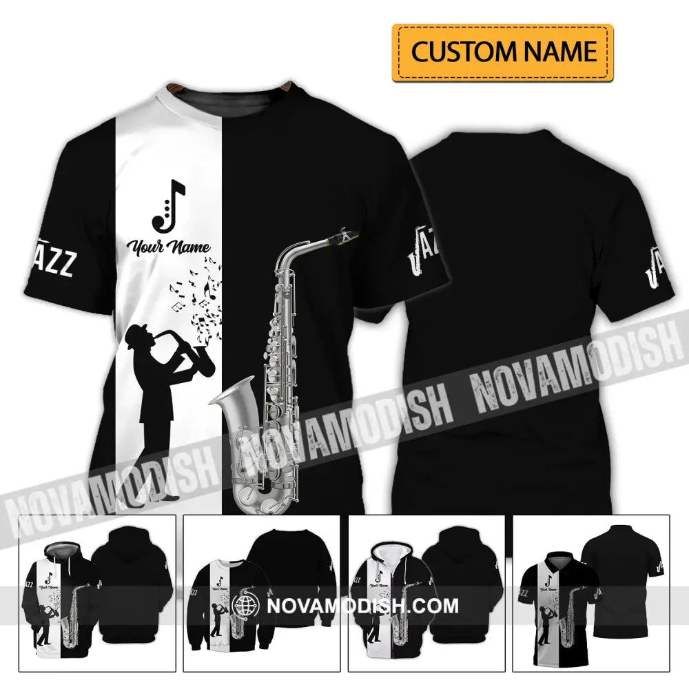Unisex Shirt - Custom Name T-Shirt - Saxophone Lover Shirt T-shirt