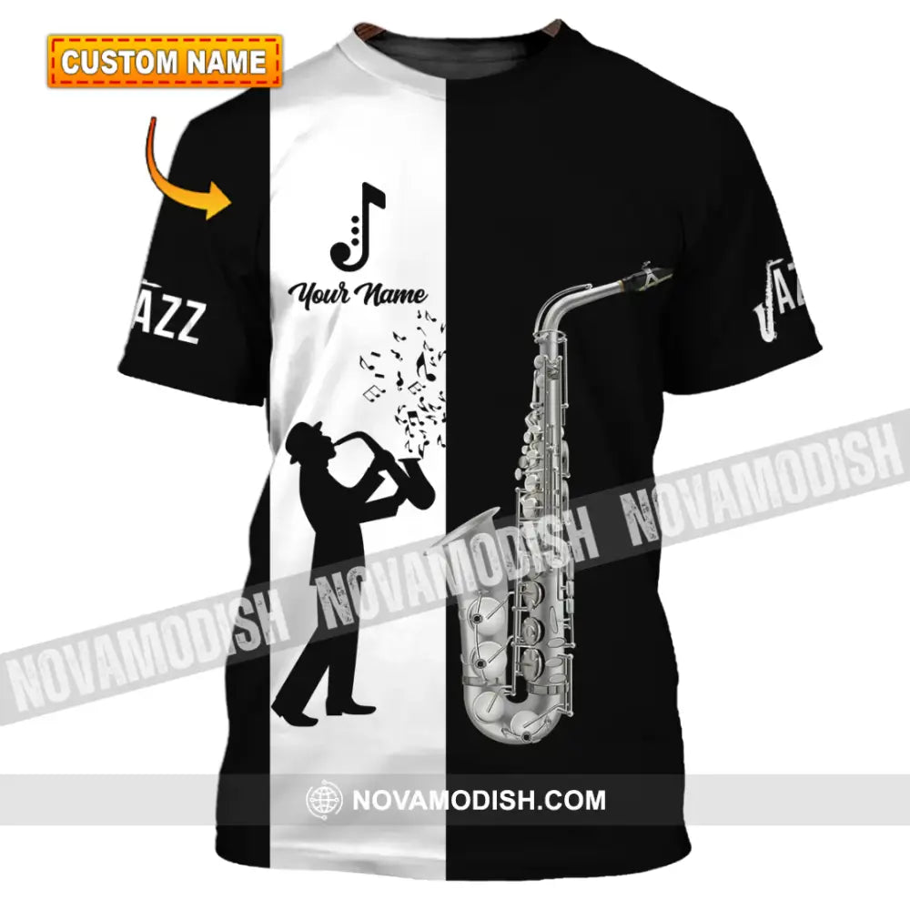 Unisex Shirt - Custom Name T-Shirt - Saxophone Lover Shirt T-shirt