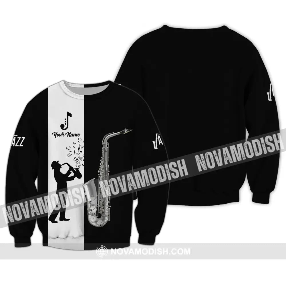 Unisex Shirt - Custom Name T-Shirt - Saxophone Lover Shirt Long Sleeve / S T-shirt