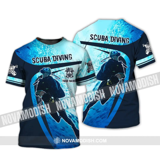 Unisex Shirt - Custom Name T-Shirt - Scuba Diving Oxygen Mask Clothing T-Shirt / S T-shirt