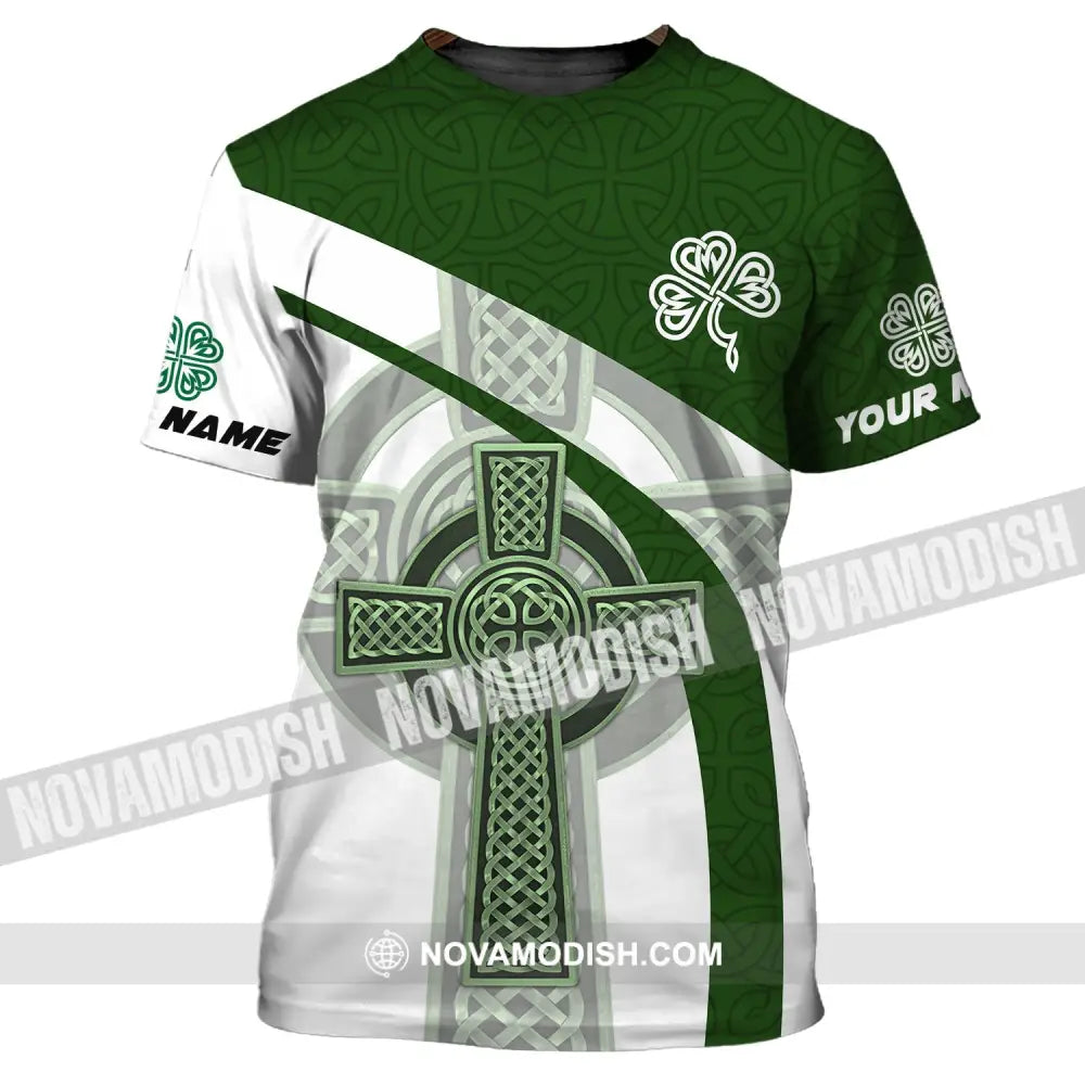 Unisex Shirt - Custom Name T-Shirt - ST. Patrick’s Day Clothing Leaf Clover Shirt T-Shirt / S T-shirt