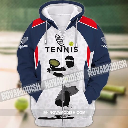 Unisex Shirt - Custom Name T-Shirt Tennis Lover Tennis Player Shirt Zipper Hoodie / S T-shirt