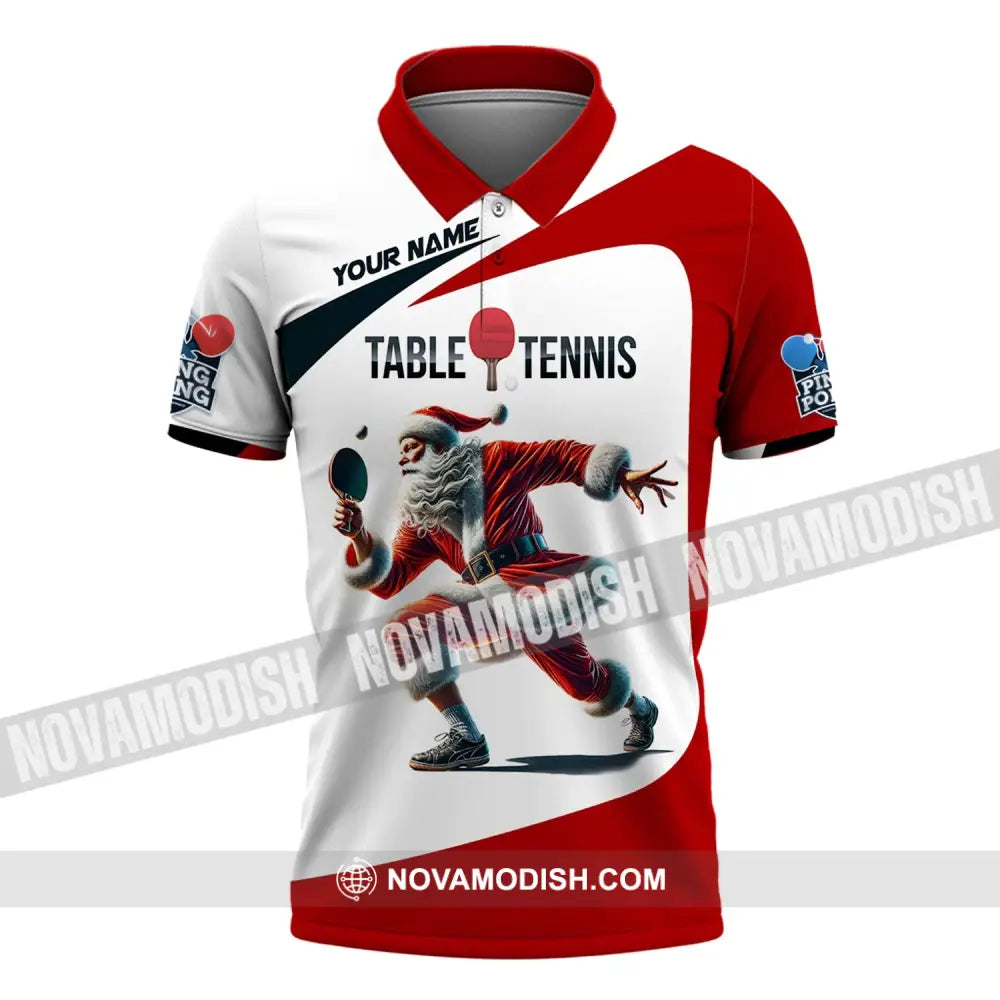 Unisex Shirt Custom Name Table Tennis Polo Long Sleeve Club Uniform Lover Gift / S T-Shirt