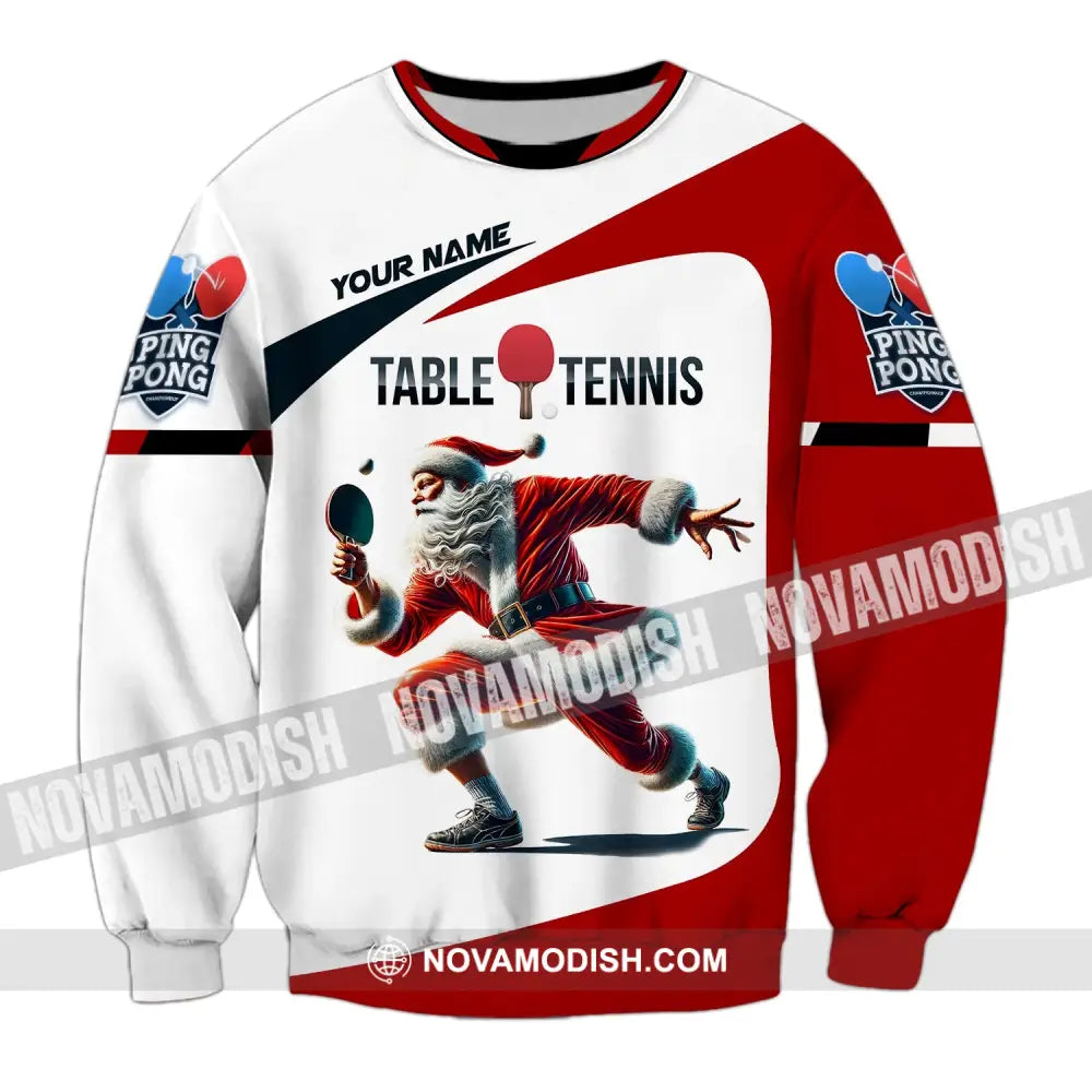 Unisex Shirt Custom Name Table Tennis Polo Long Sleeve Club Uniform Lover Gift / S T-Shirt