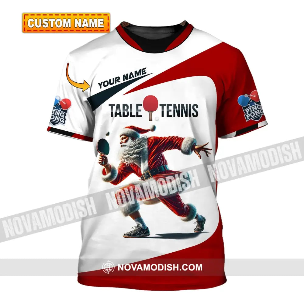 Unisex Shirt Custom Name Table Tennis Polo Long Sleeve Club Uniform Lover Gift T-Shirt