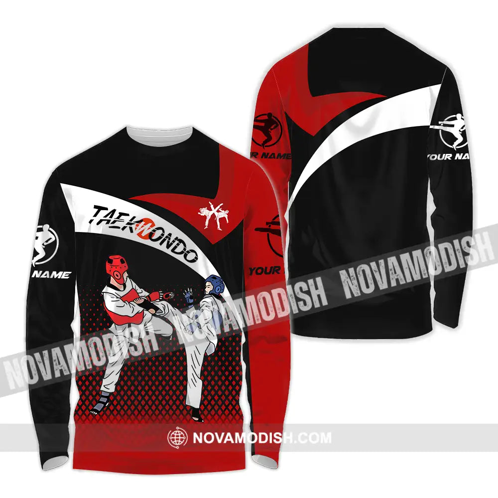 Unisex Shirt - Custom Name Shirt Taekwondo Fighters Long Sleeve Shirt / S T-shirt
