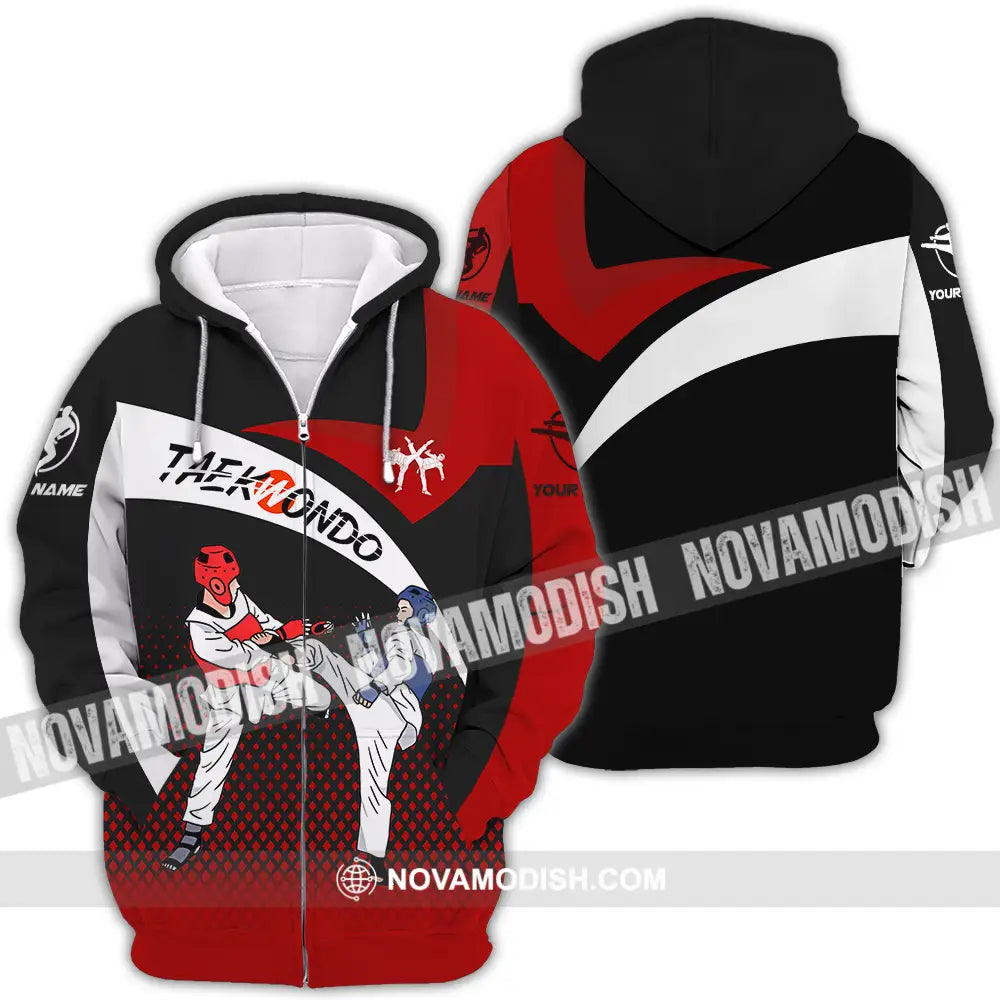 Unisex Shirt - Custom Name Shirt Taekwondo Fighters Zipper Hoodie / S T-shirt