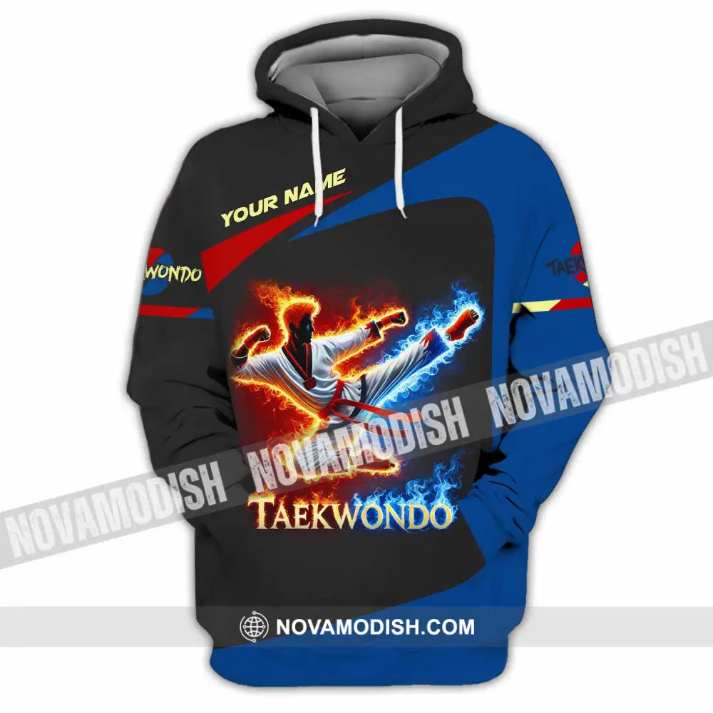 Unisex Shirt Custom Name Taekwondo Polo Long Sleeve Hoodie / S T-Shirt