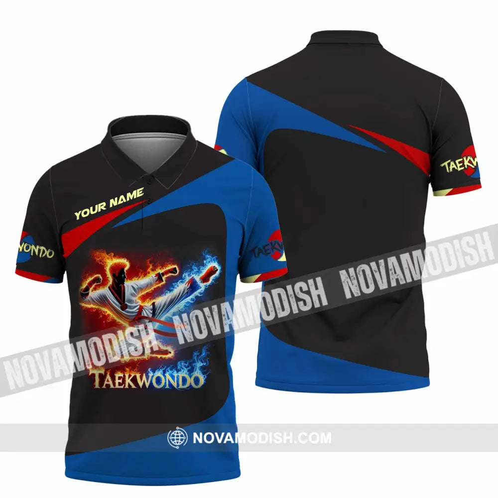 Unisex Shirt Custom Name Taekwondo Polo Long Sleeve / S T-Shirt