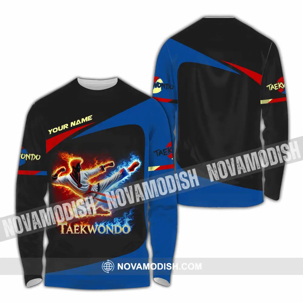 Unisex Shirt Custom Name Taekwondo Polo Long Sleeve / S T-Shirt