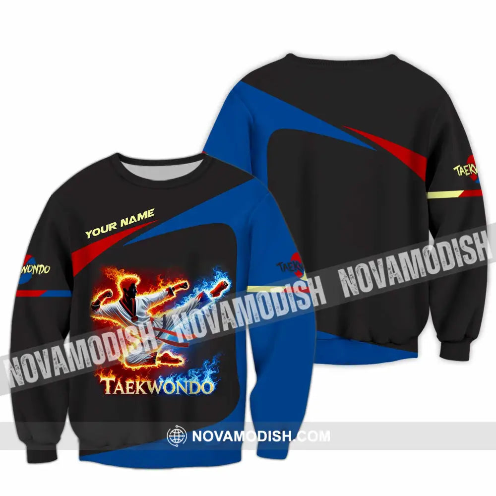 Unisex Shirt Custom Name Taekwondo Polo Long Sleeve / S T-Shirt