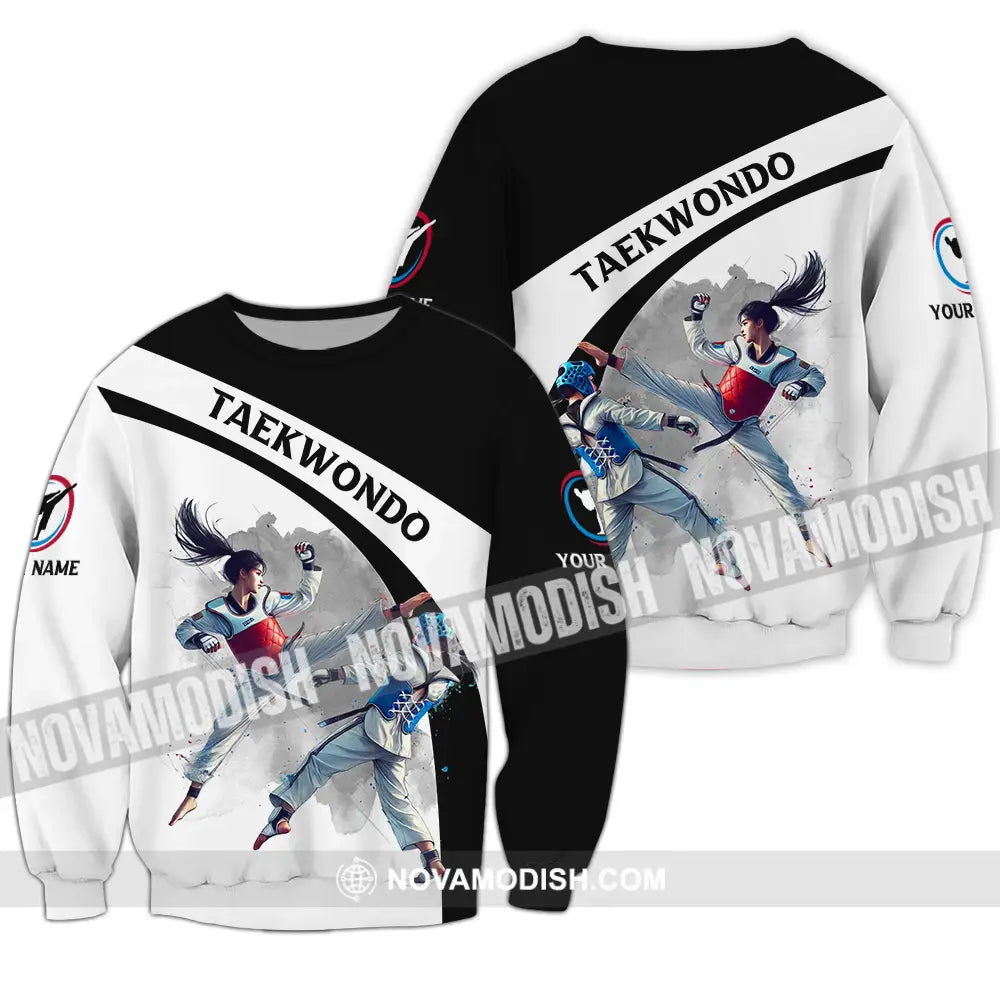 Unisex Shirt - Custom Name Taekwondo Sport Shirt Long Sleeve / S T-shirt