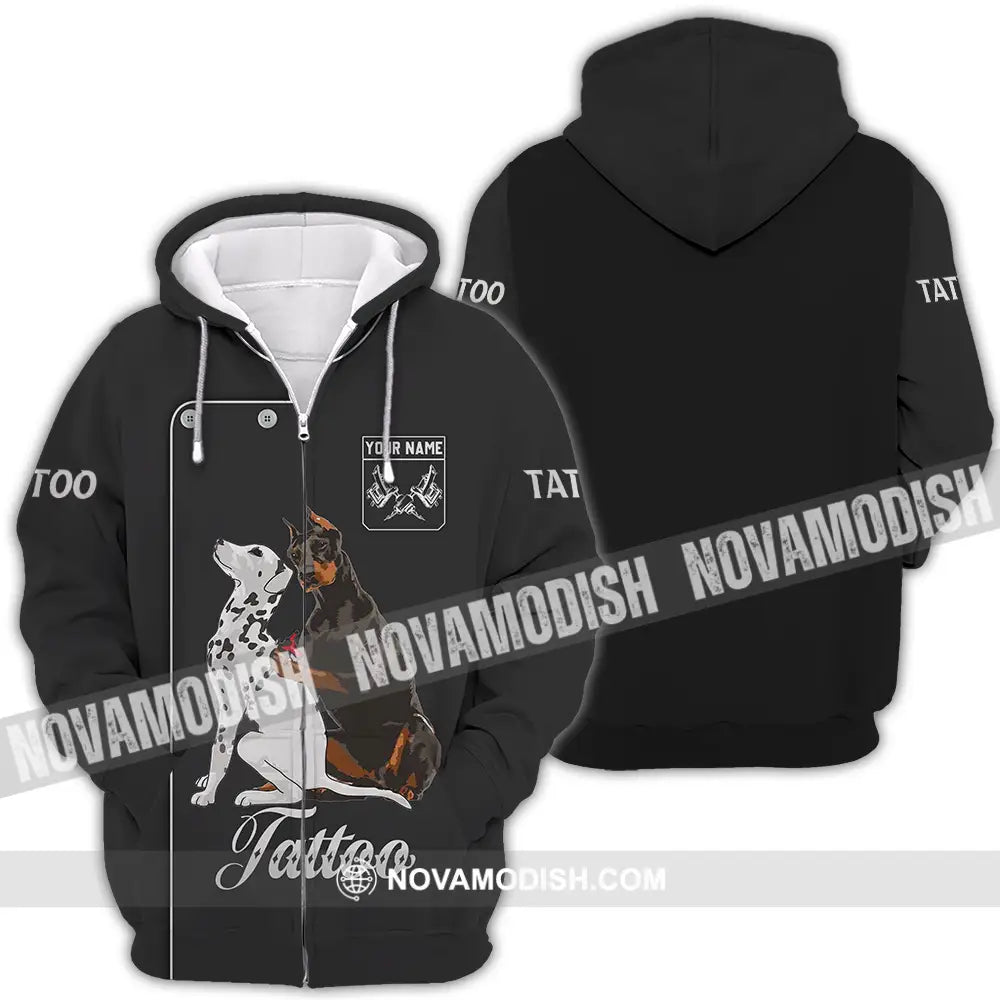 Unisex Shirt - Custom Name Tattoo Zipper Hoodie / S T-Shirt