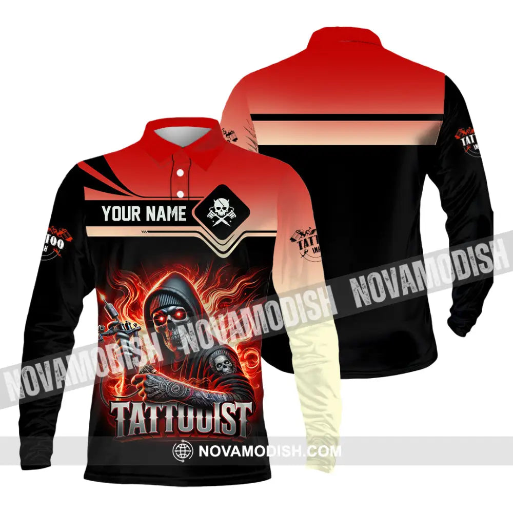 Unisex Shirt Custom Name Tattooist Christmas Gift Long Sleeve Polo / S T-Shirt