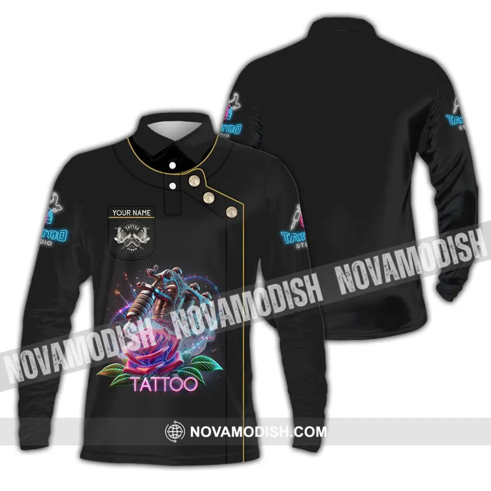 Unisex Shirt Custom Name Tattooist Christmas Gift Long Sleeve Polo / S T-Shirt