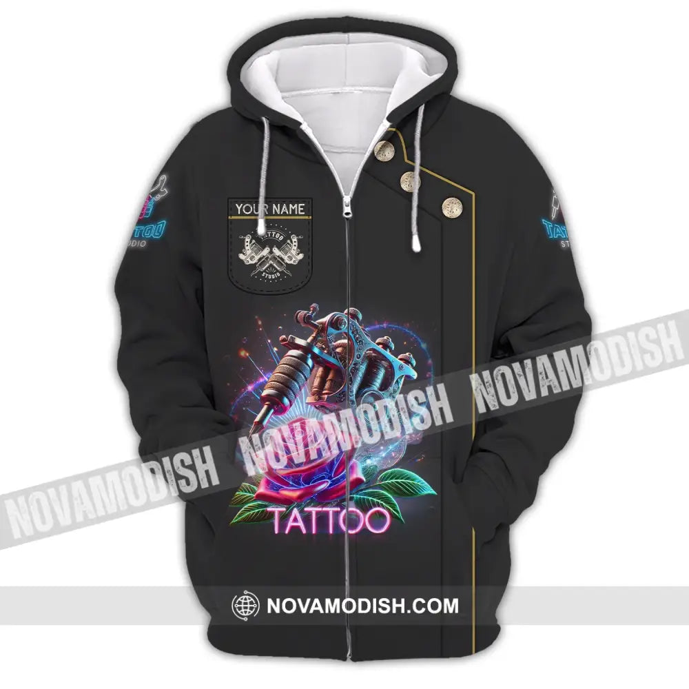Unisex Shirt Custom Name Tattooist Christmas Gift Zipper Hoodie / S T-Shirt