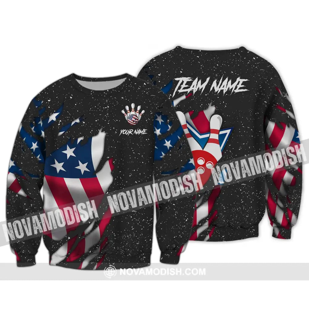 Unisex Shirt - Custom Name Shirt - Team Name Shirt American Bowling Long Sleeve / S T-shirt