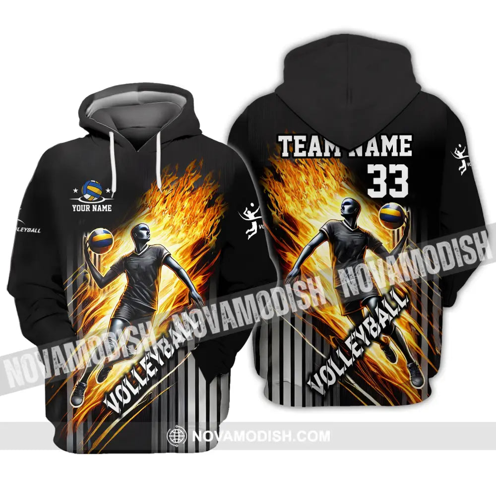 Unisex Shirt - Custom Name Team Name And Number Shirt Volleyball Lover Hoodie / S T-shirt