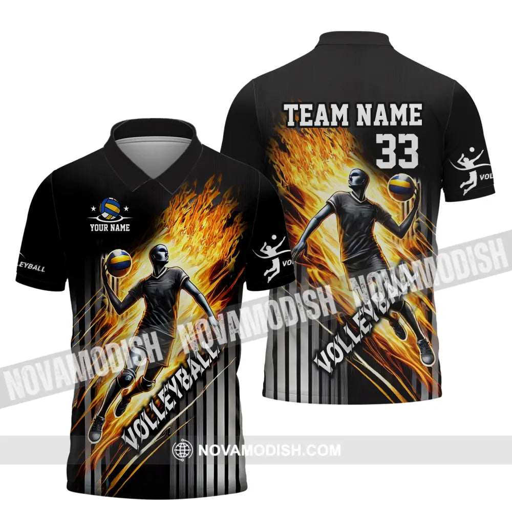 Unisex Shirt - Custom Name Team Name And Number Shirt Volleyball Lover Polo Shirt / S T-shirt