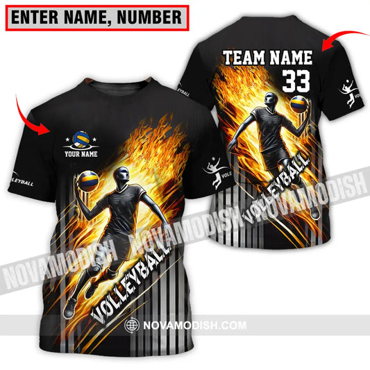 Unisex Shirt - Custom Name Team Name And Number Shirt Volleyball Lover T-shirt