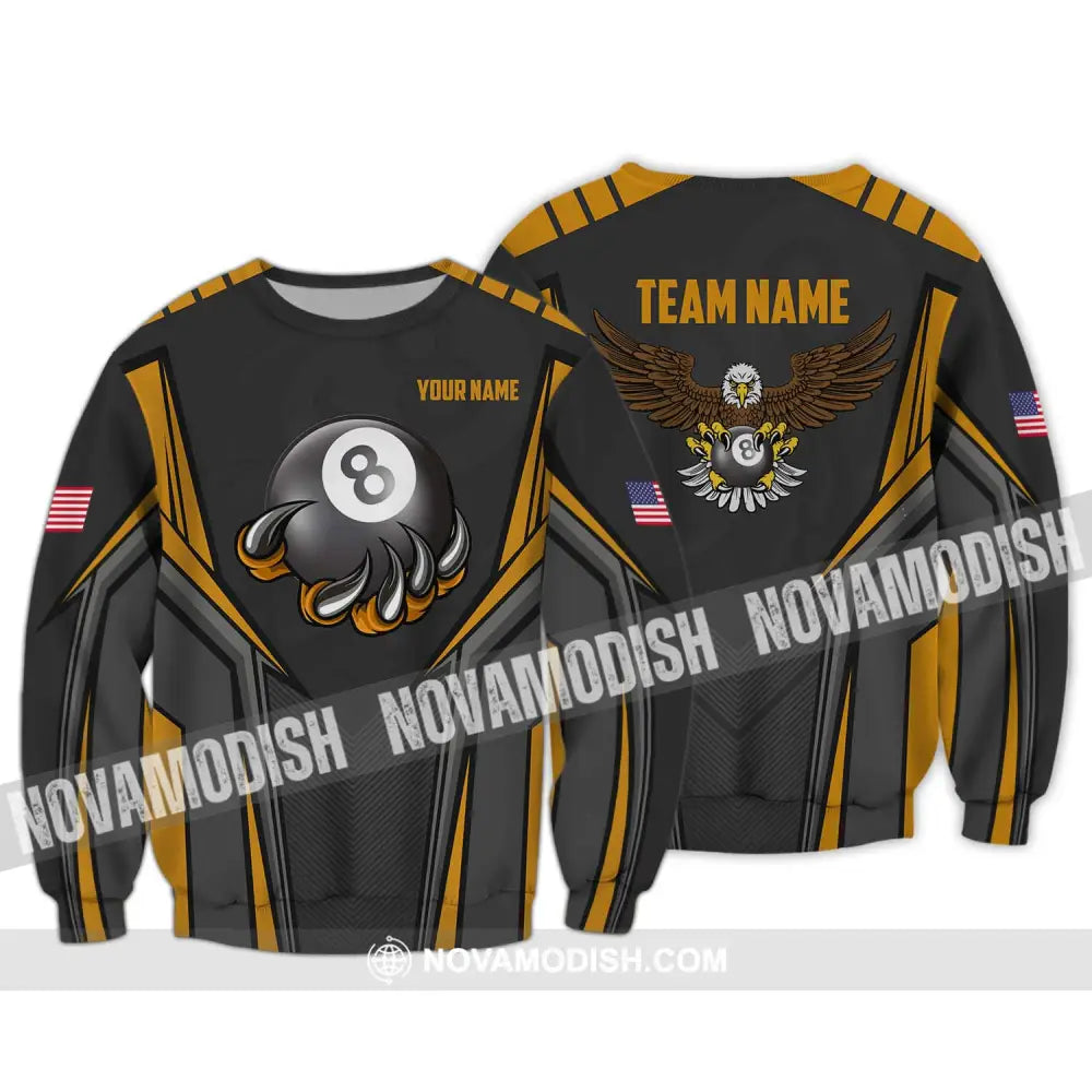 Unisex Shirt - Custom Name Shirt - Team Name Shirt Billiard Eagle Ball Long Sleeve / S T-shirt