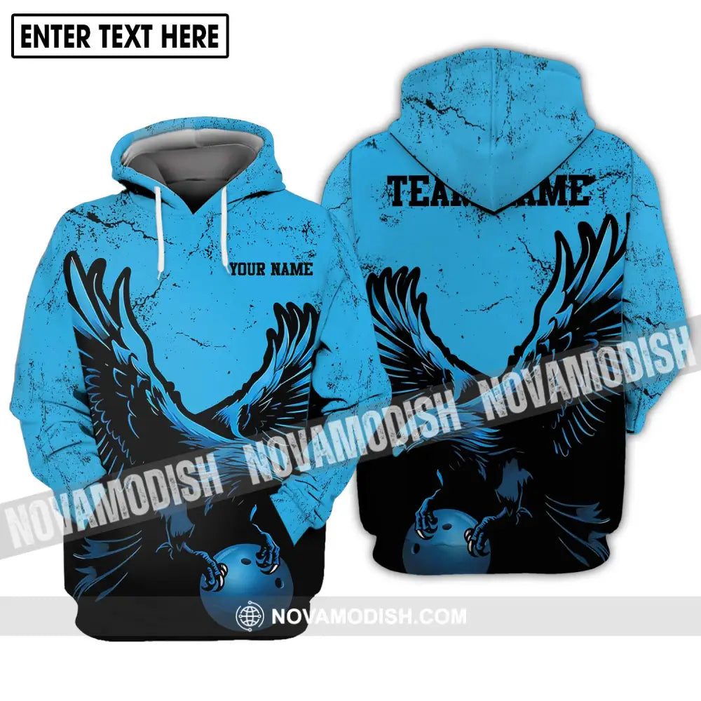 Unisex Shirt - Custom Name Shirt - Team Name Shirt Eagle Bowling Ball Hoodie / S T-shirt