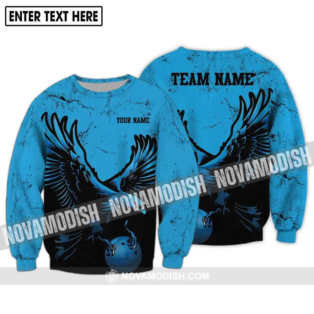 Unisex Shirt - Custom Name Shirt - Team Name Shirt Eagle Bowling Ball Long Sleeve / S T-shirt