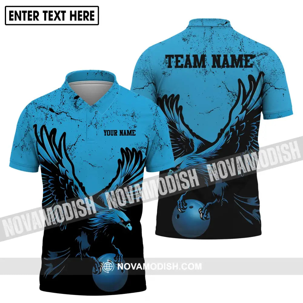 Unisex Shirt - Custom Name Shirt - Team Name Shirt Eagle Bowling Ball Polo Shirt / S T-shirt