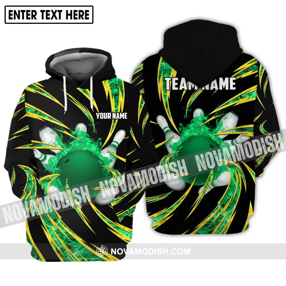 Unisex Shirt - Custom Name Shirt - Team Name Shirt Emerald Bowling Shirt Hoodie / S T-shirt