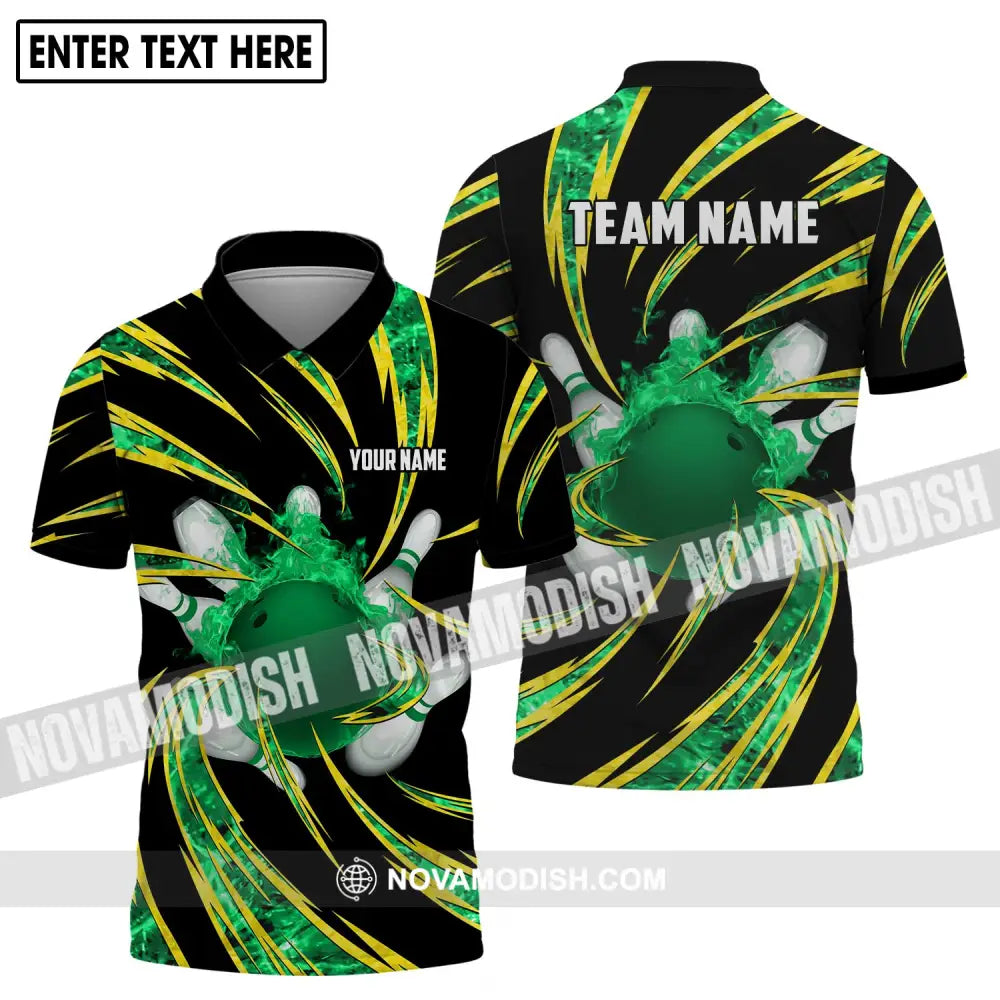Unisex Shirt - Custom Name Shirt - Team Name Shirt Emerald Bowling Shirt Polo Shirt / S T-shirt