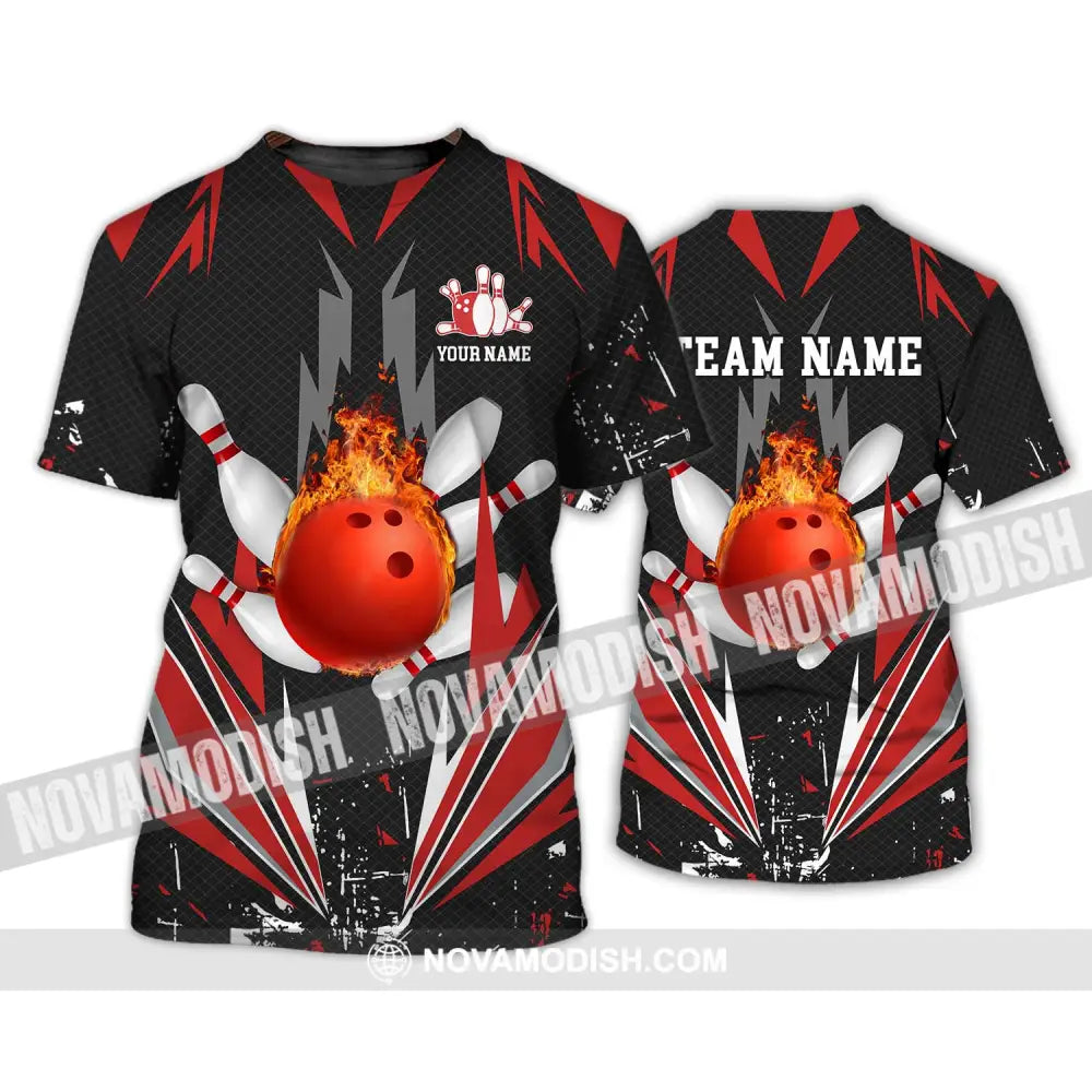 Unisex Shirt - Custom Name Shirt - Team Name Shirt,Fire Bowling Shirt T-Shirt / S T-shirt
